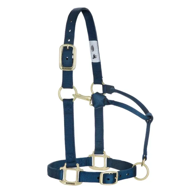 WEAVER - Original Adjustable Navy Chin &amp; Throat Snap 1'' Halter