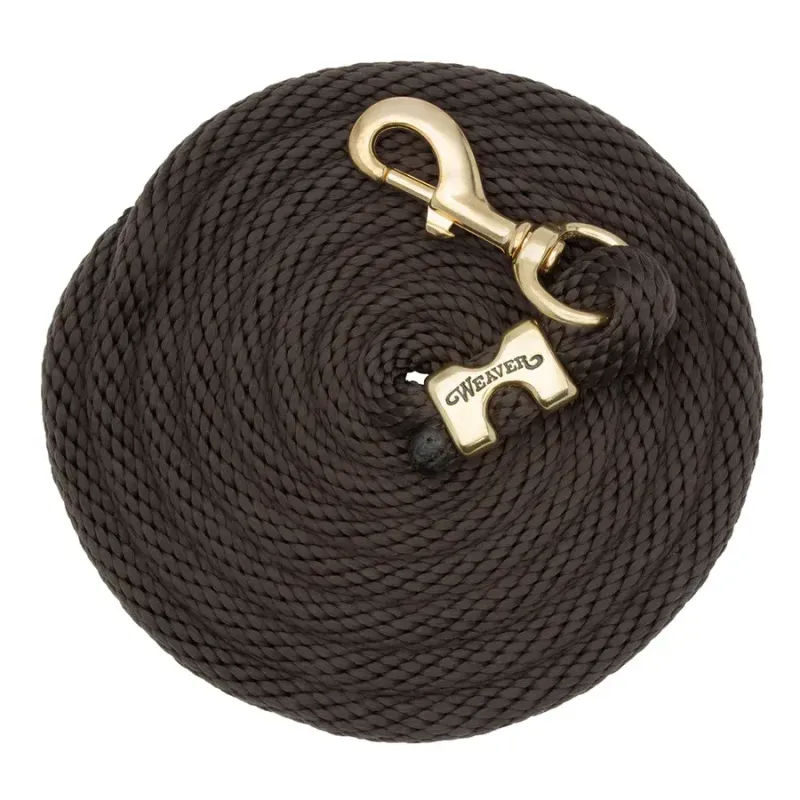 WEAVER - Poly Lead Chocolate Brown Rope with Brass Snap