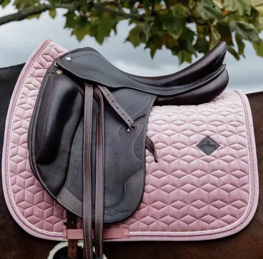 KENTUCKY HORSEWEAR - Velvet Collection Old Rose Jumping Saddle Pad by