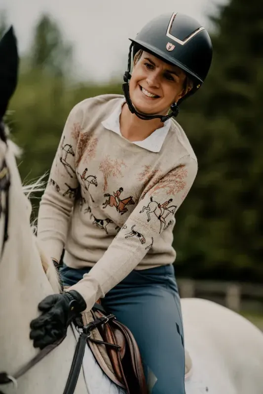 ON THE HUNT EQ - Knit Fox Trot Sweater