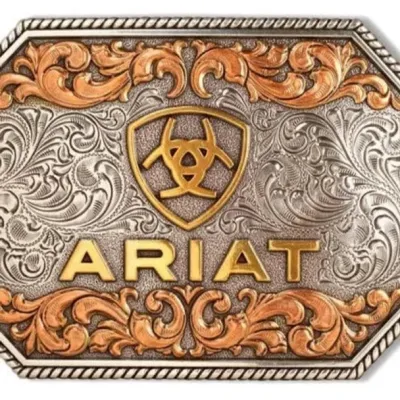ARIAT - Rectangle Floral Belt Buckle