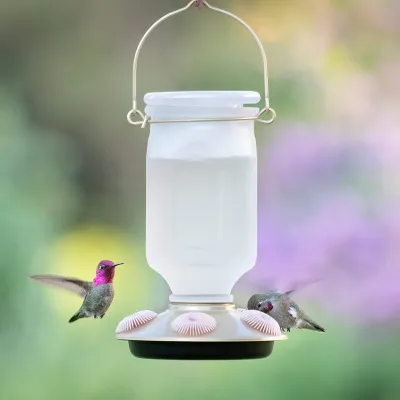 PERKY PET - Sun-Kissed Top-Fill Glass Hummingbird Feeder