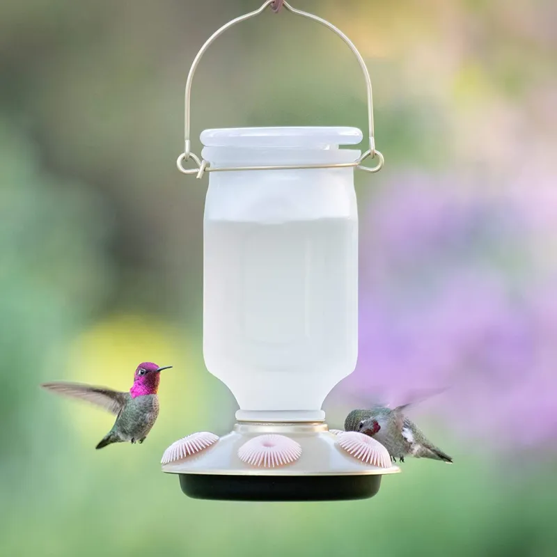 PERKY PET - Sun-Kissed Top-Fill Glass Hummingbird Feeder