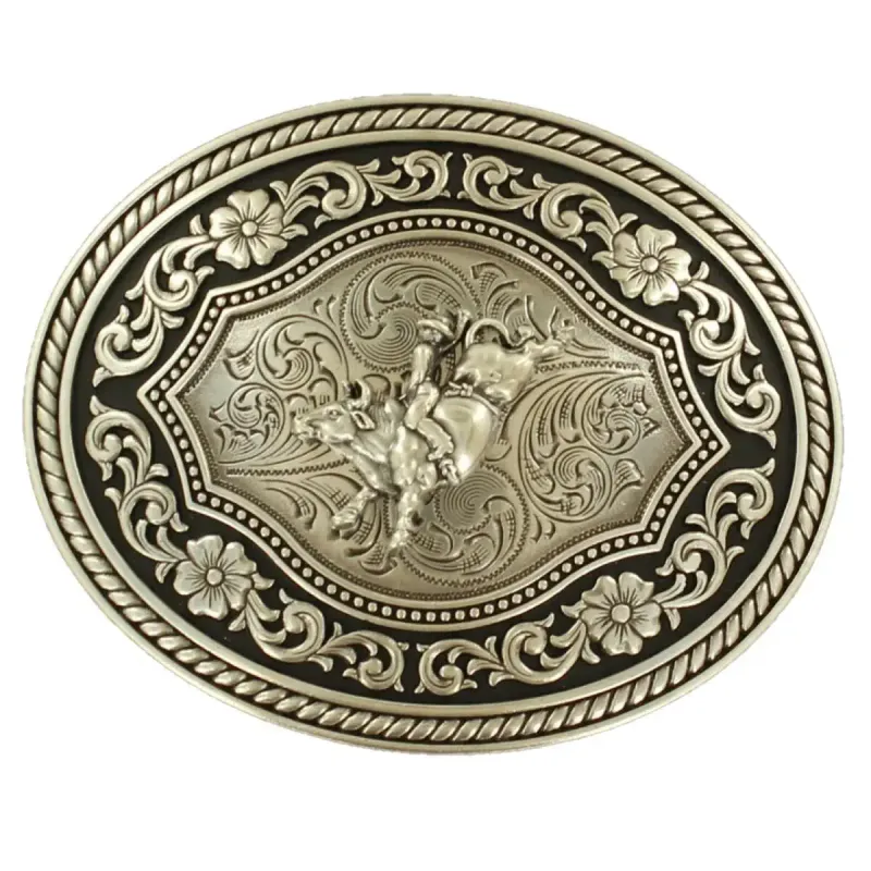 M&amp;F WESTERN - Oval Bullrider Belt Buckle