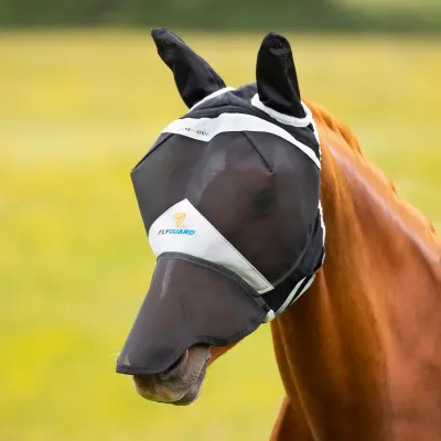 SHIRES EQUESTRIAN - FlyGuard Pro Fine Mesh Fly Mask w/ Ears &amp; Nose