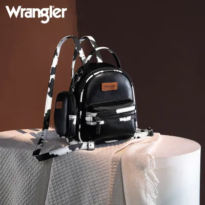 WRANGLER - Black Cow Print Mini BackPack