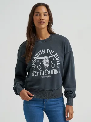 WRANGLER - Get The Horns Cropped Sweatshirt