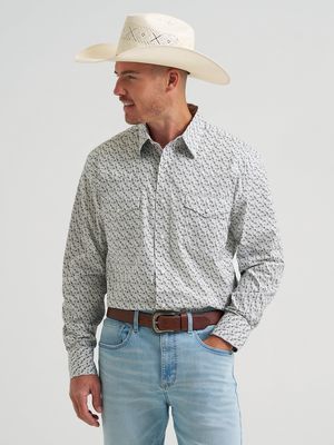 WRANGLER - Olive 20X Competition Advanced Comfort Long Sleeve Western Snap Shirt