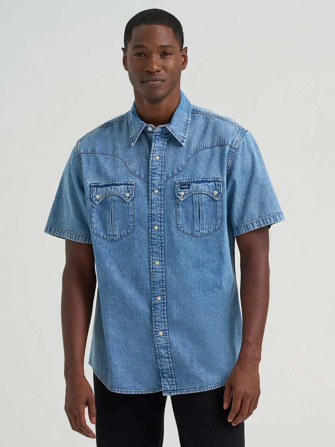 WRANGLER - Vintage-Inspired Yoke Denim Snap Shirt