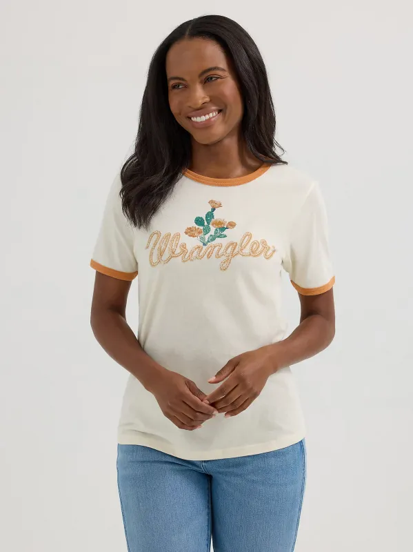 WRANGLER - Caramel Graphic Ringer Tee