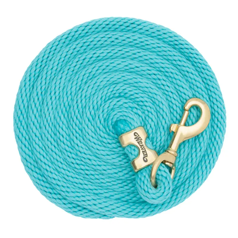 WEAVER - Value Lead Turquoise Rope with Brass Snap