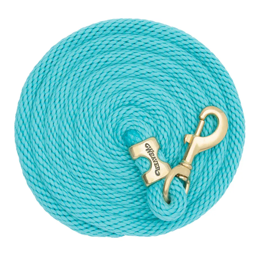 WEAVER - Value Lead Turquoise Rope with Brass Snap WEAVER - Value Lead Turquoise Rope with Brass Snap, Size: 10pieds