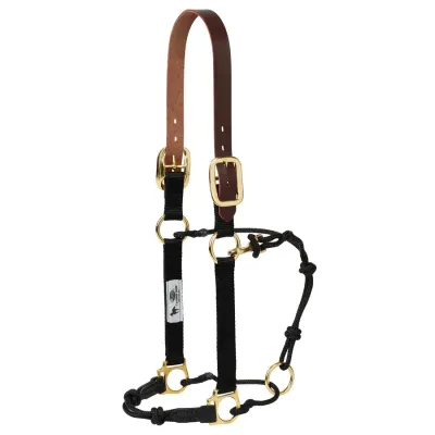 WEAVER - Breakaway Horseman's Leather &amp; Rope Black Halter