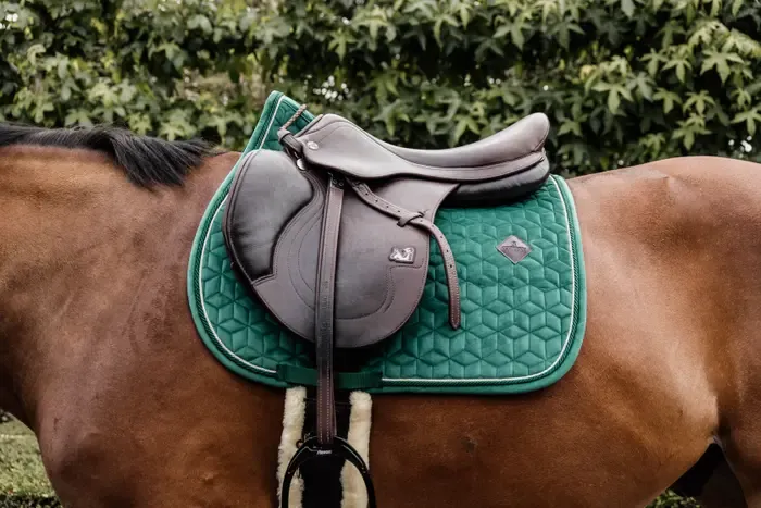 KENTUCKY HORSEWEAR - Saddle Pad Dark Green Velvet Jumping