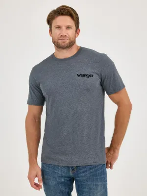 WRANGLER - USA Born Free Flocked Asphalt T-Shirt