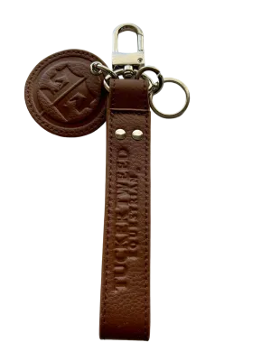 TUCKER TWEED EQUESTRIAN - Brown leather Loop key ring
