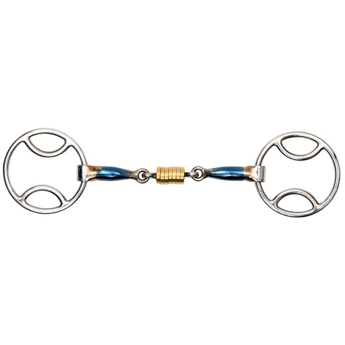 SHIRES - Bevel Blue double curb bit with Roller link, Size: 5po