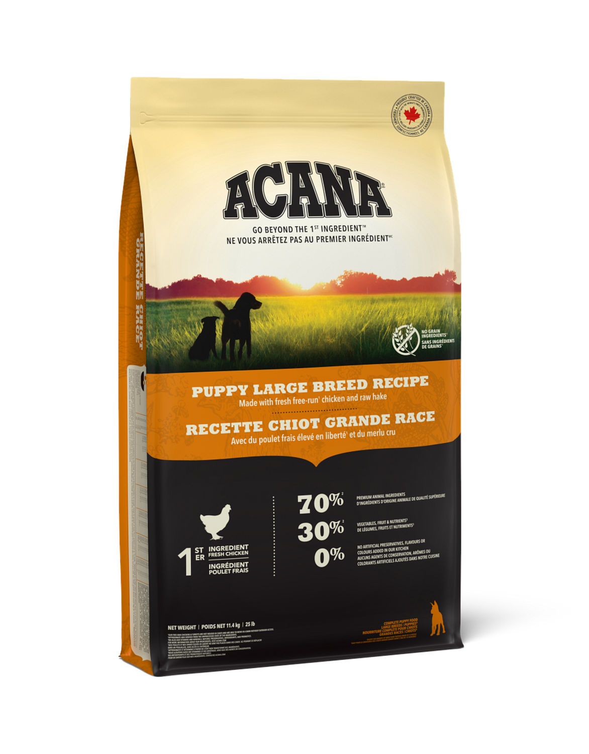 ACANA  - Puppy Large Breed Grain-Free Recipe, Size: 11.4kg