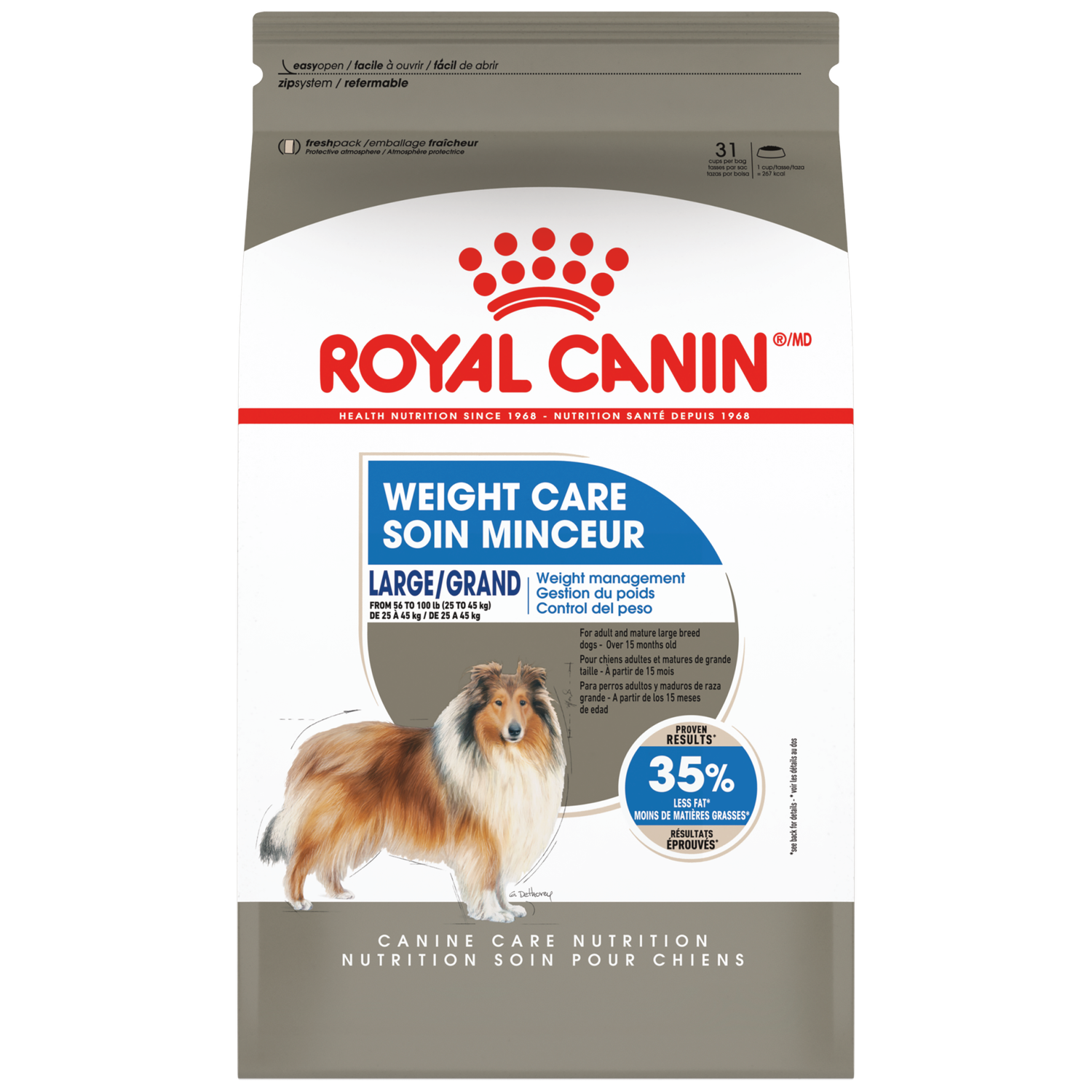 ROYAL CANIN - Large Weight Care Dry Dog Food, Size: 13.6kg