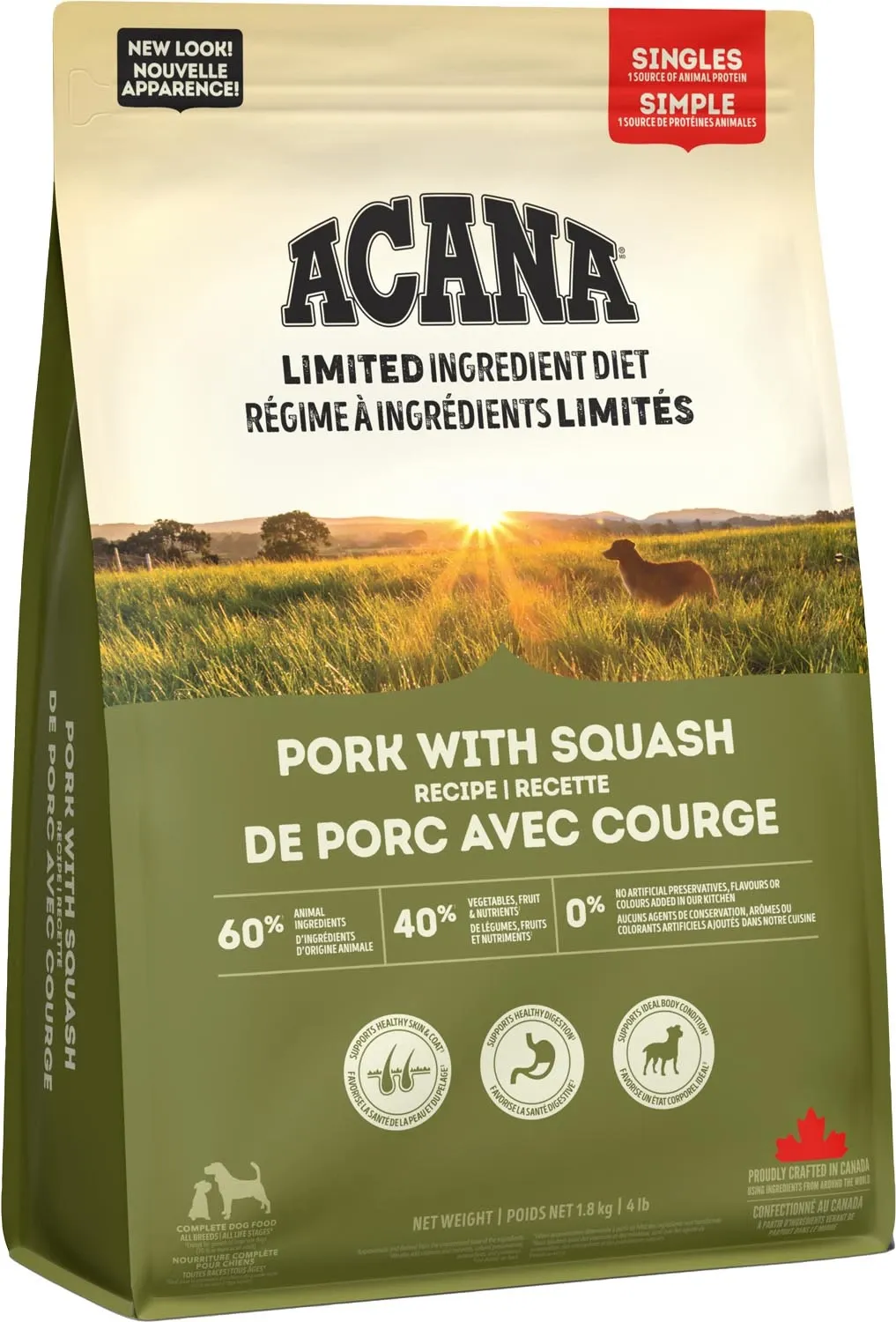 ACANA - Limited Ingredient Diet Singles Pork with Squash Recipe, Size: 1.8kg
