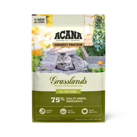 ACANA -  Highest Protein Grasslands Dry Cat Food, Size: 1.8kg