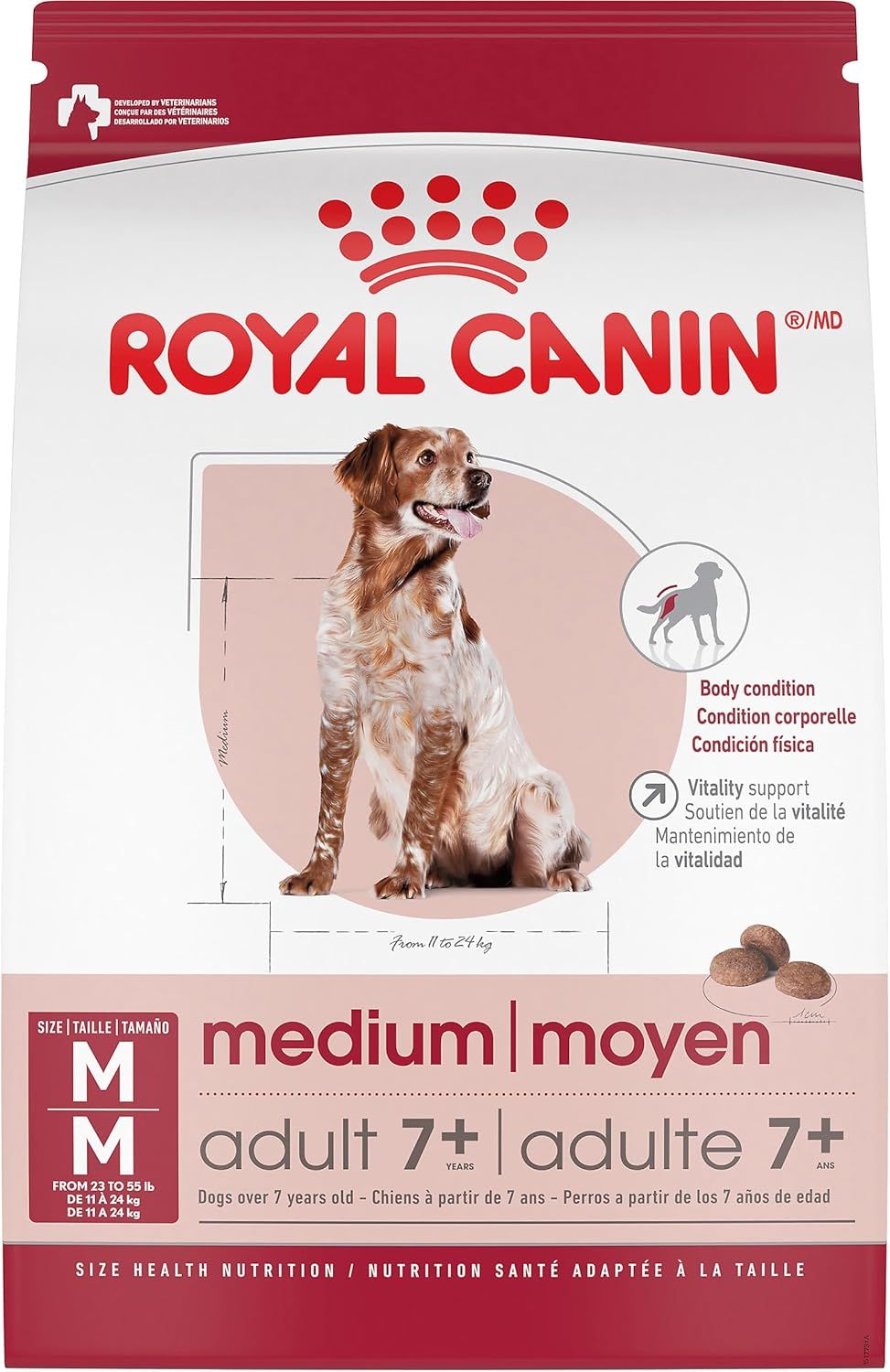 ROYAL CANIN - Medium Adult 7+ Dry Dog Food, Size: 13.6kg