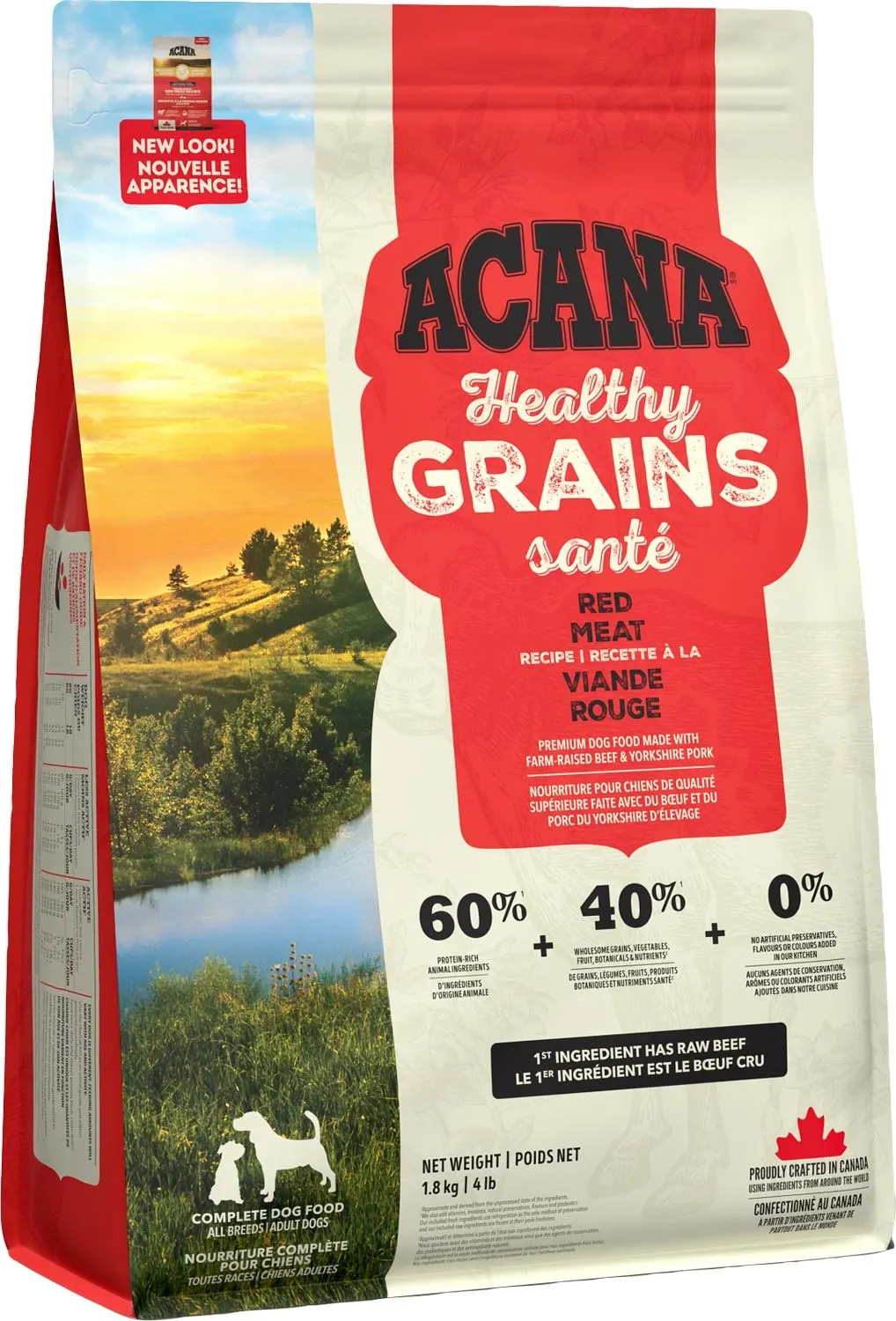 ACANA  - Healthy Grains Red Meat Recipe, Size: 1.8kg