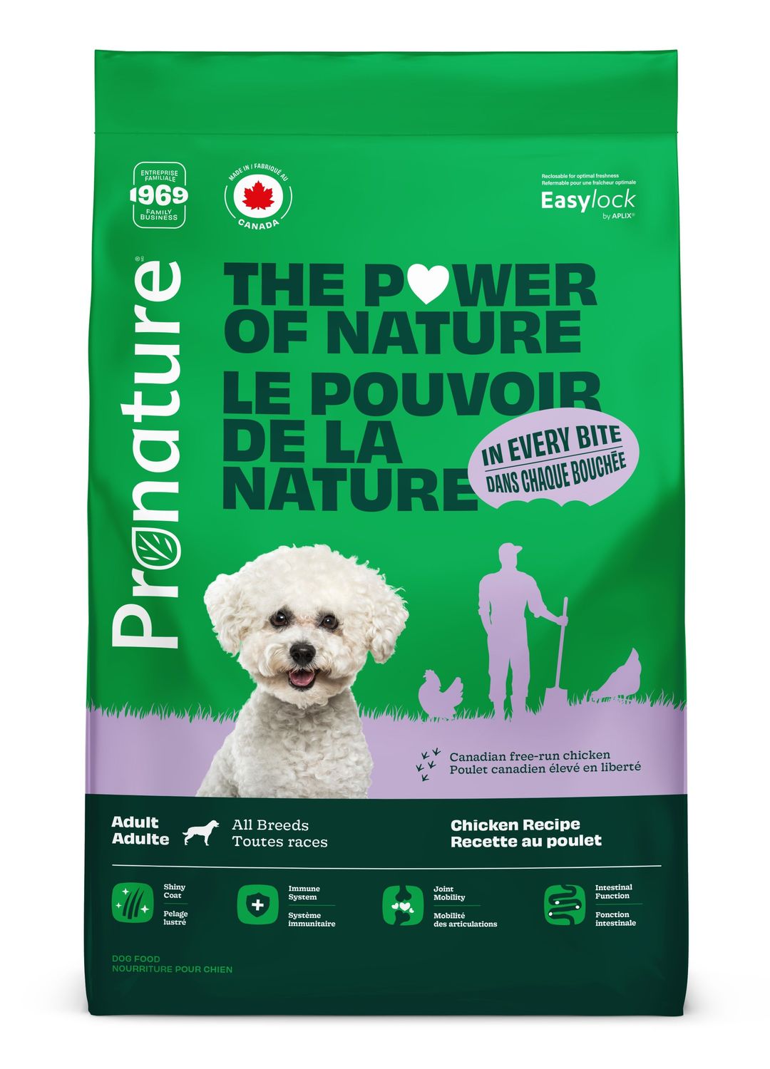 PRONATURE - Chicken Recipe for All Breeds Adult Dogs, Format: 4kg