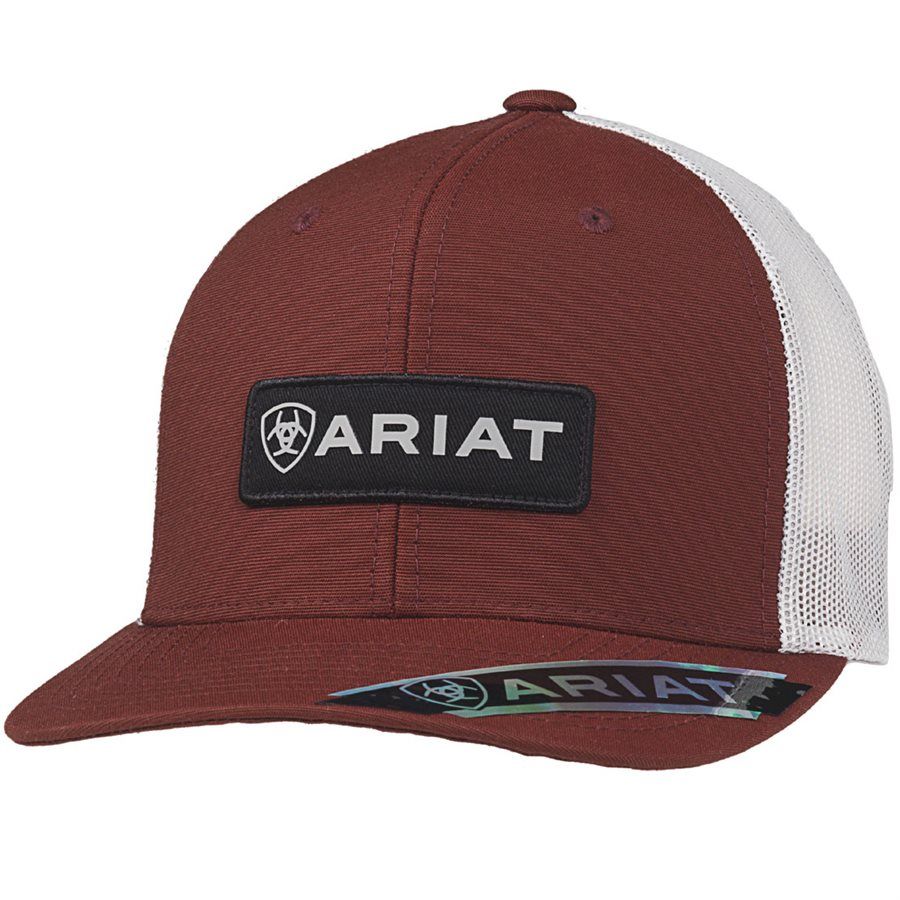 ARIAT - Rectangle Logo Brick Red Cap, Size: One Size