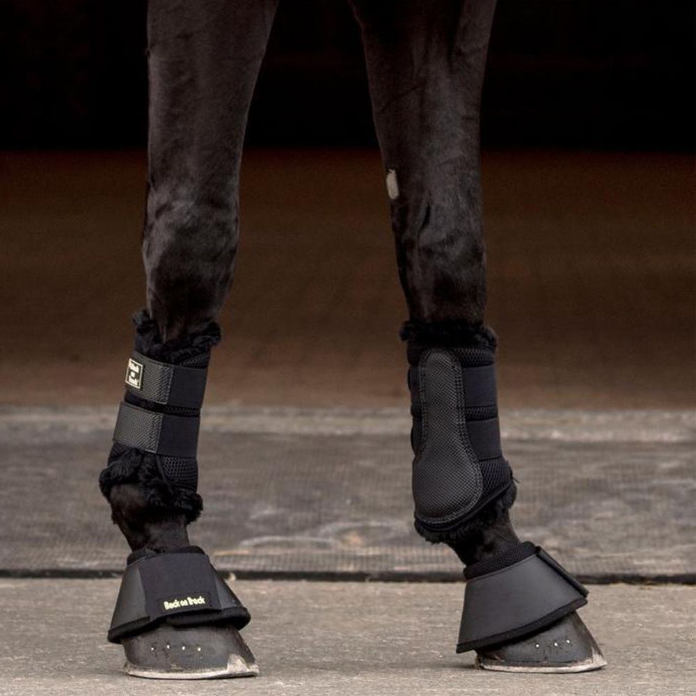 BACK ON TRACK - 3D Mesh gaiter with black faux sheepskin, Color: Noir, Size: Small