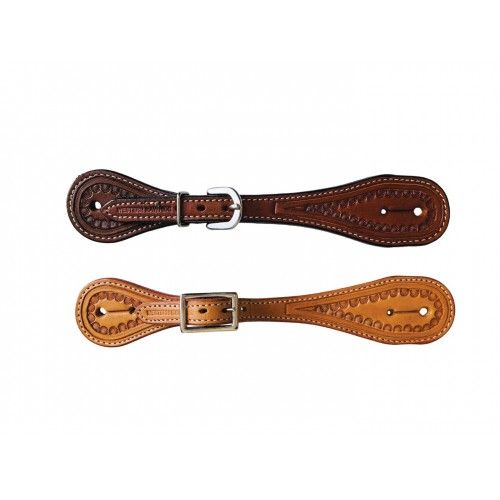 COUNTRY - Spur straps with edging, Color: Chesnut