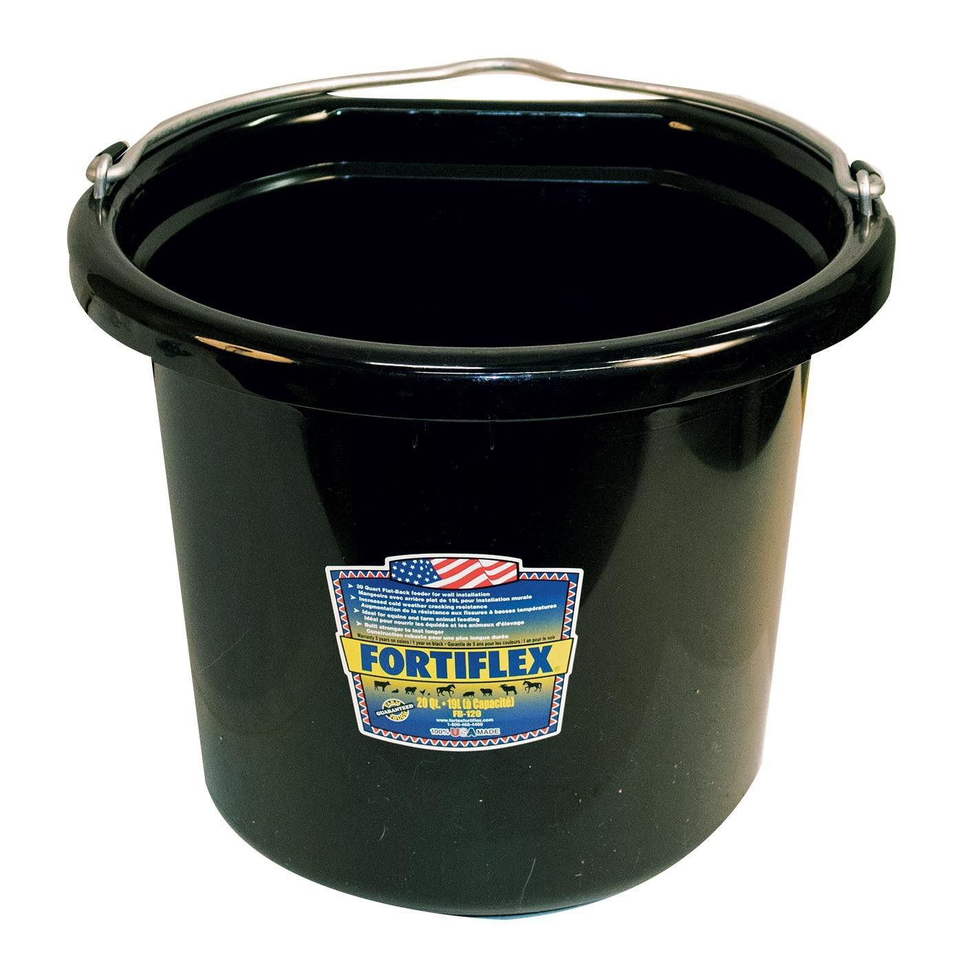 FORTIFLEX - Original 19L Flat Back Bucket &amp; Bracket, Color: Noir