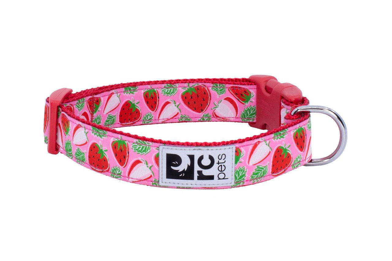 RC PETS - Strawberries Clip Collar, Size: XSmall