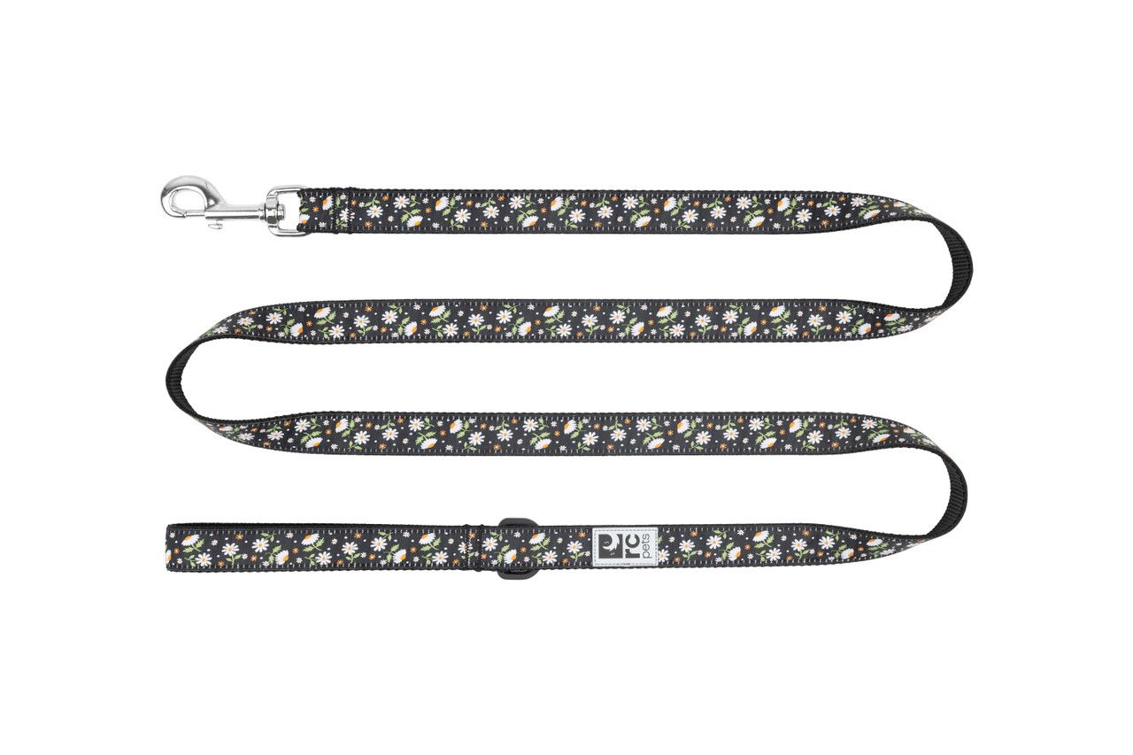 RC PETS - Daisies Nylon Dog Leash, Size: 1'' x 6'