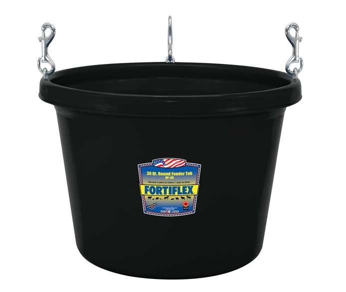 FORTIFLEX - Round Feeder and Tub, Colour: Noir