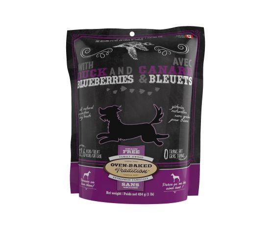 OVEN-BAKED TRADITION - Natural Grain-Free Dog Treats, Flavor: Canard/Bleuets, Format: 454g