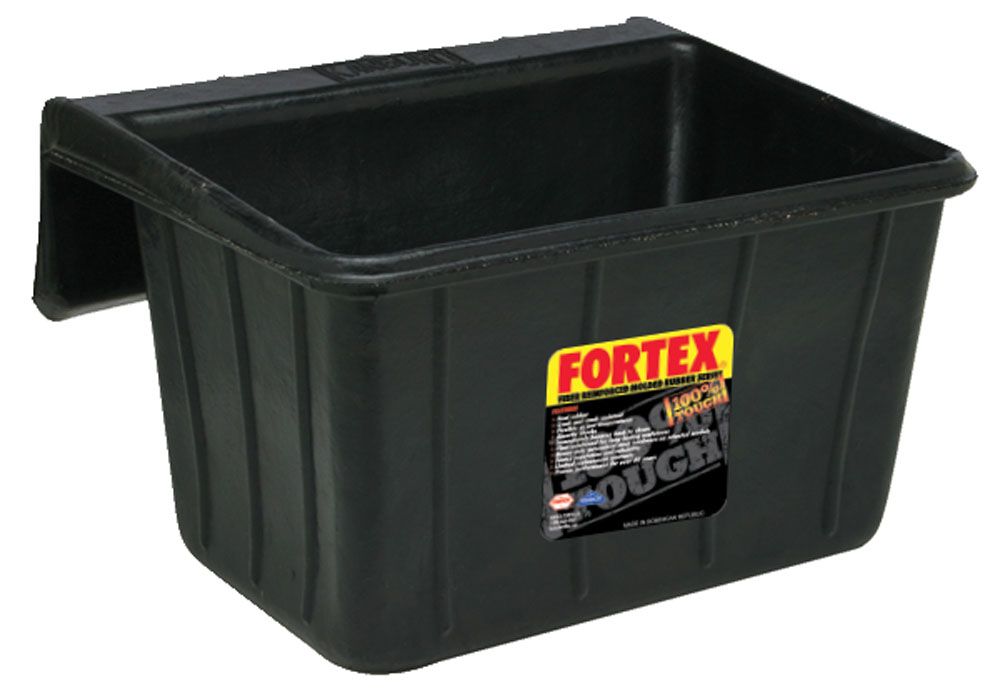 FORTEX - Heavy Duty Rubber Fence Feeder 18QT, Capacity: 18QT