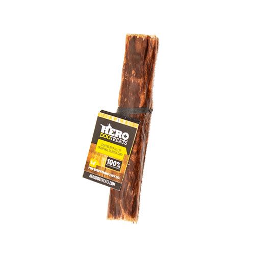 HERO DOG TREATS - Œsophage de bœuf farci, Grandeur: 5po à 6po
