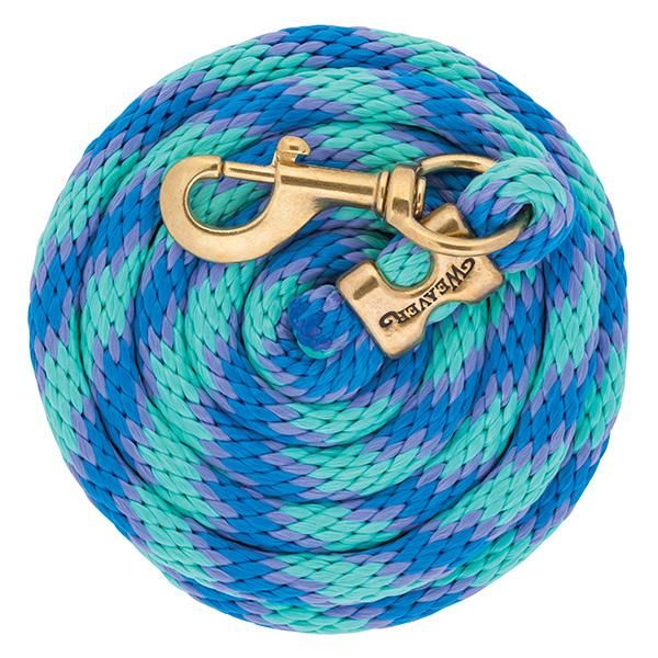WEAVER - Poly Lead Spiral Rope with Brass Snap, Color: Menthe/Lavande/Bleu