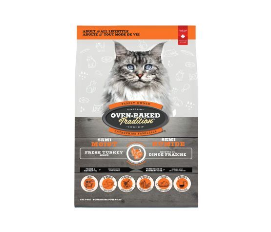 OVEN-BAKED TRADITION - Turkey Semi-Moist Food for Adults Cats, Size: 1.36kg