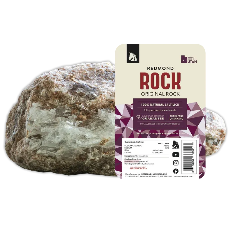 REDMOND ROCK - Nature's Ratios Mined Horse Salt Lick, Size: 7lbs
