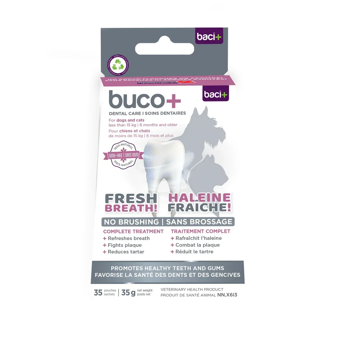 BACI+ - Buco+ Fresh Breath &amp; Healthy Teeth, Type: Moins de 15kg, Size: 35 sachets