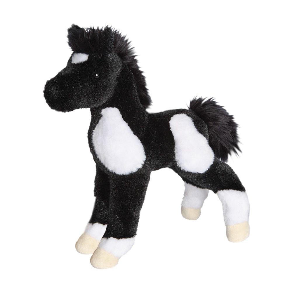 DOUGLAS - Runner the Black &amp; White Paint Foal Plush, Size: 12''
