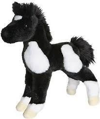 DOUGLAS - Runner the Black &amp; White Paint Foal Plush, Size: 12''