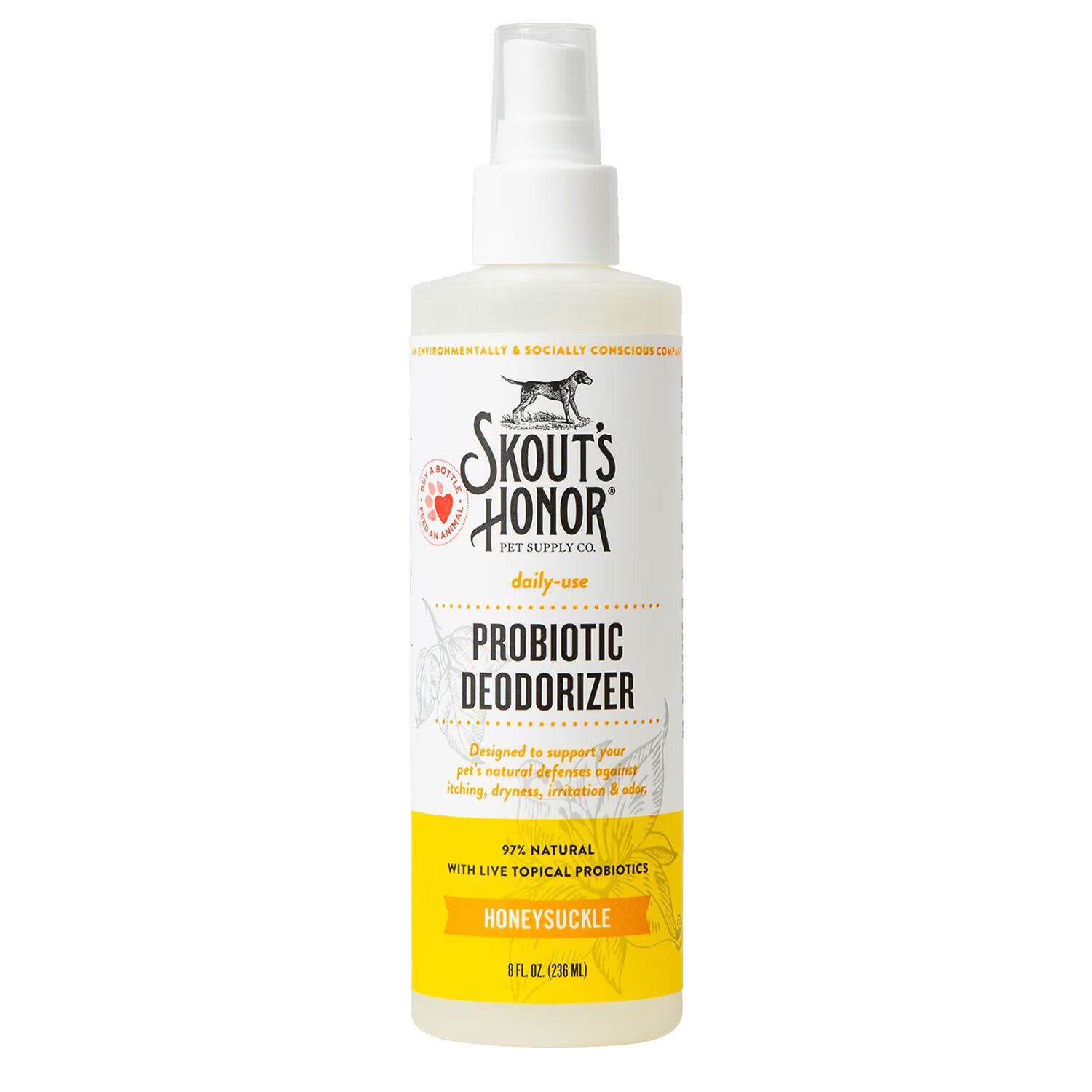 SKOUT'S HONOR - Deodorant with Probiotics, Type: Chèvrefeuille, Format: 8oz
