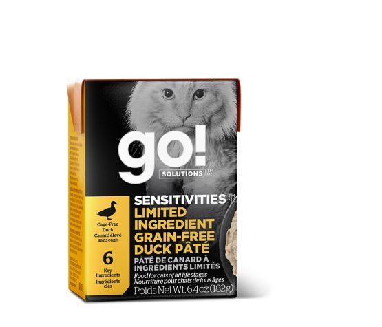 PETCUREAN - GO! Sensitivities Duck Pâté Grain-Free Limited Ingredient Cat Food, Size: 6.4oz
