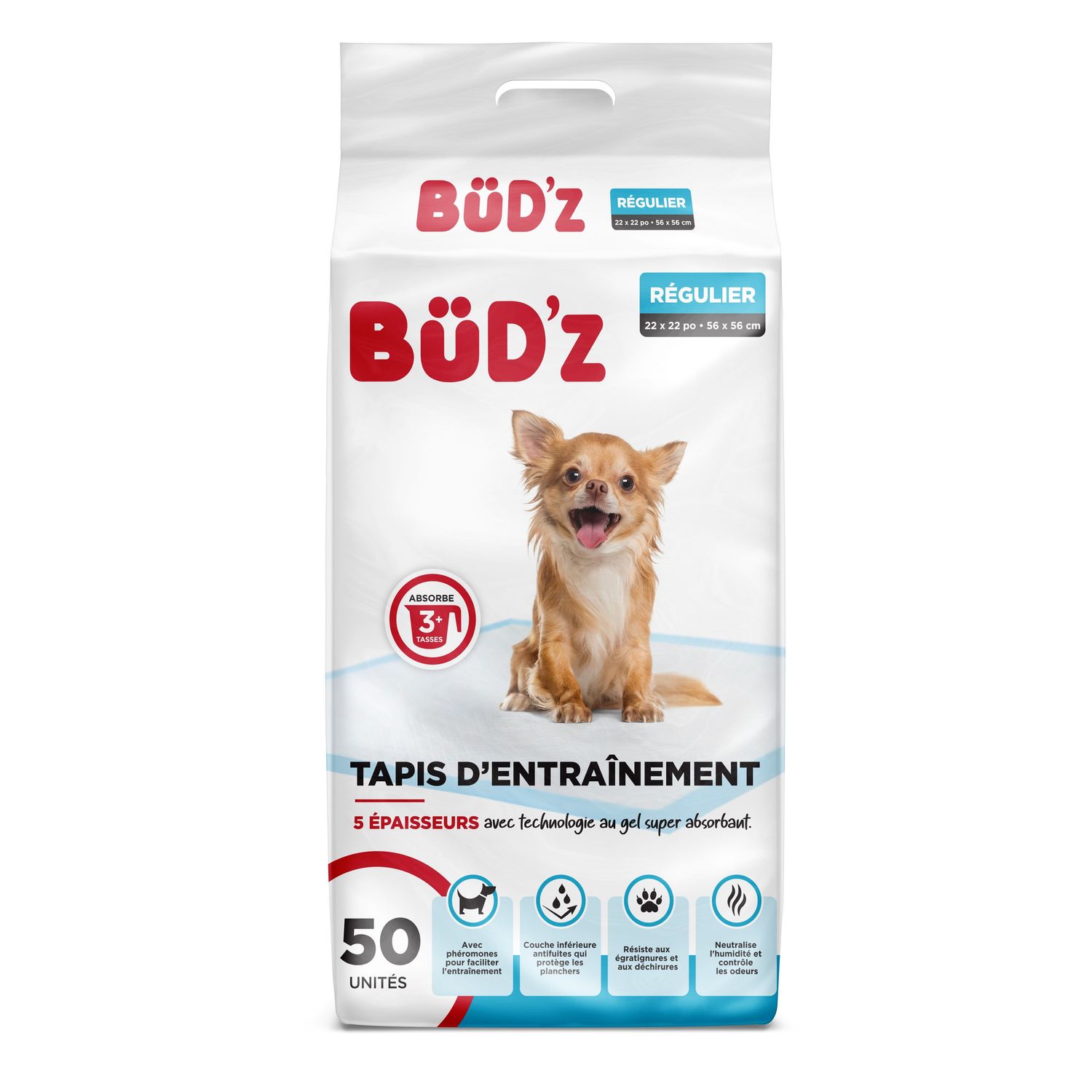 BUD'Z - Puppy Training Pads, Format: 50x (22''x22'')