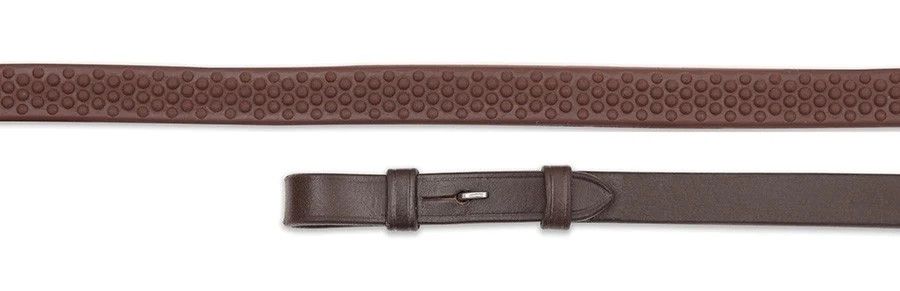 SHIRES - Rubber reins, Color: Havana, Size: 48 po x 12 po