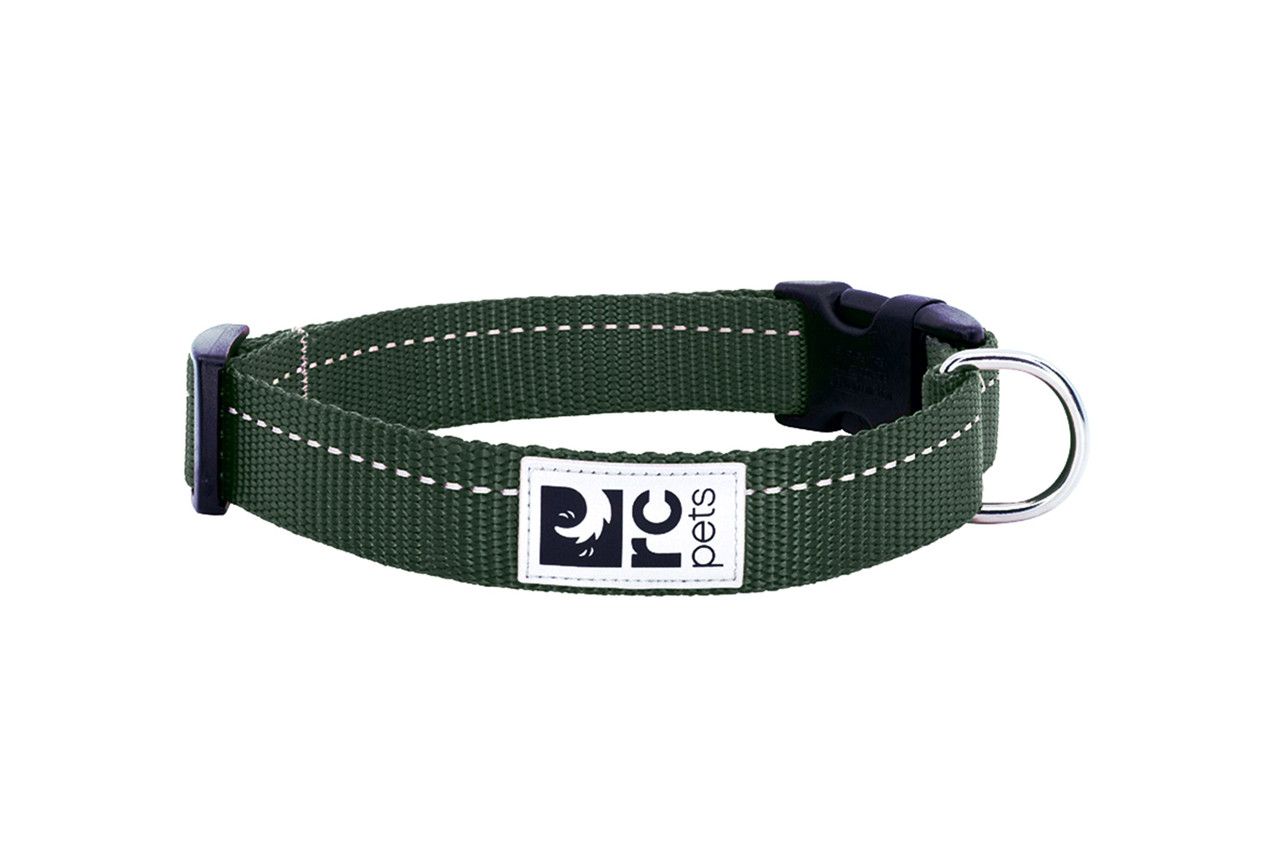 RC PETS - Dark Olive Primary Clip Collar, Size: Large