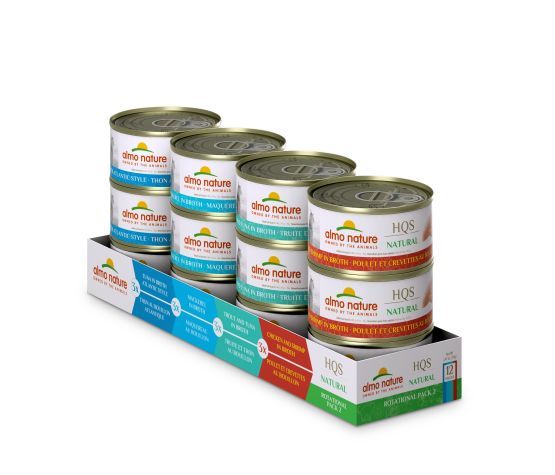 ALMO NATURE - HQS Natural Pack - Rotation Pack (4 flavors), Flavor: Poisson/Fruits de mer (#2), Format: 12x70g